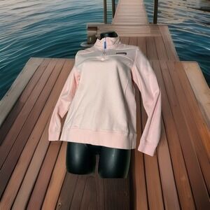 Vineyard Vines Womens Sweater XS 1/4 Zip Pink Collared Neck Pullover